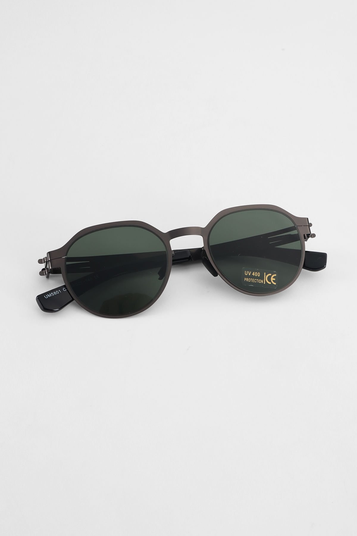 Trox Oval Metal Çerçeve Unisex Güneş Gözlüğü - Yeşil Cam