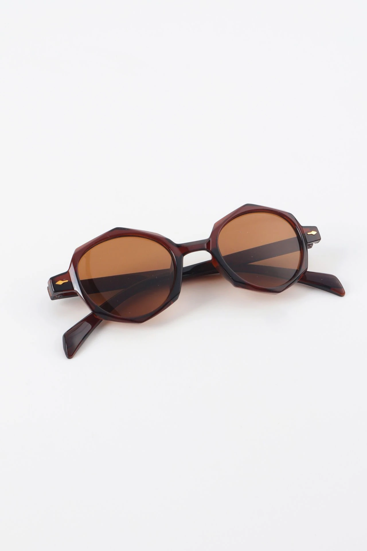 Yuli Kristal Kesim Kemik Güneş Gözlüğü - Kahverengi