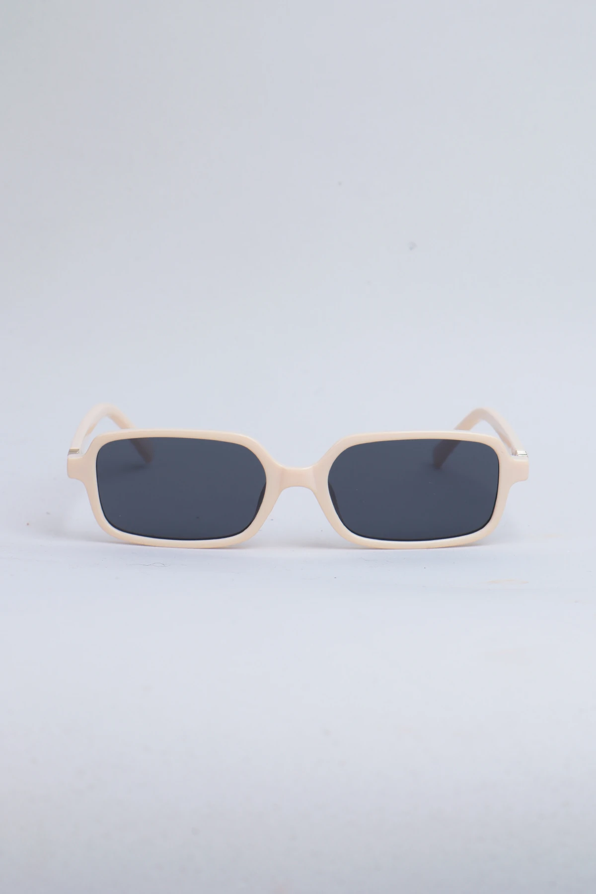 Mino Minimal Dikdörtgen Güneş Gözlüğü - Krem Siyah