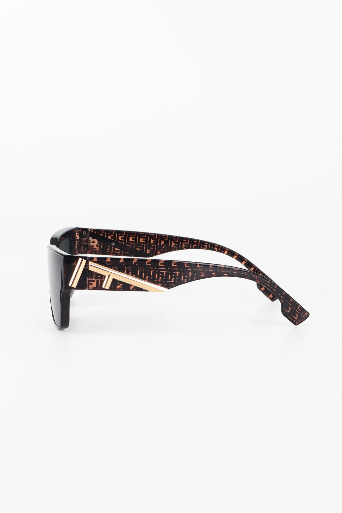 Desenli Kemik Tasarım Güneş Gözlüğü - Kahve Siyah