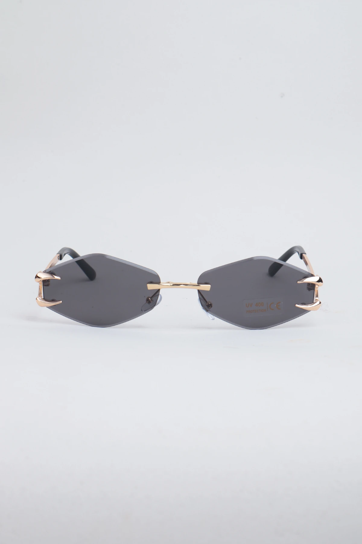 Auroven Çerçevesiz Pençe Detaylı Metal Tasarım Kadın Güneş Gözlüğü - siyah