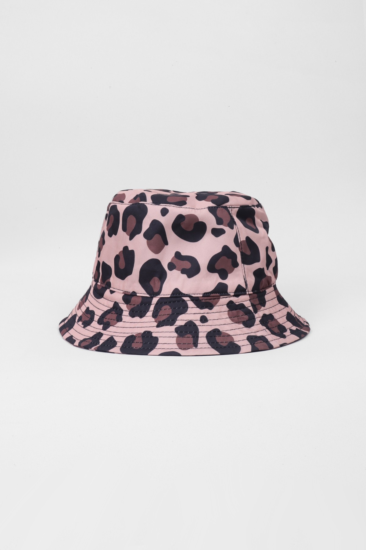Çiçek Desenli Bucket Kova Kumaş Şapka - Leopar Desenli