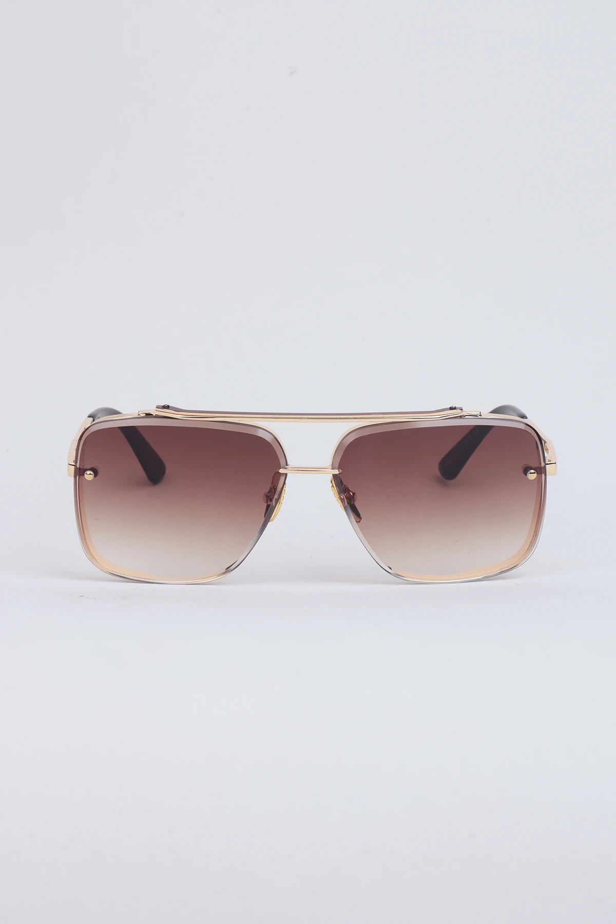 Jane Metal Tasarım Vintage Güneş Gözlüğü - Kahverengi