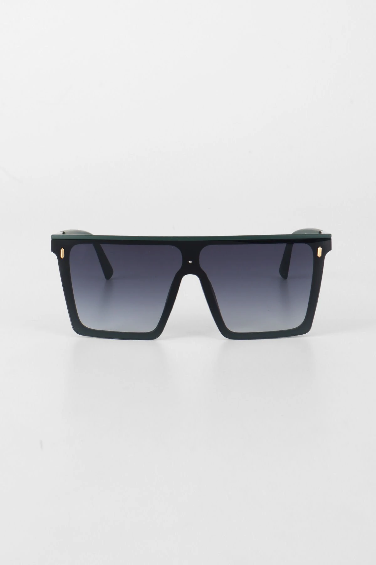 Mat Yeşil Çerçeve Dikdörtgen Güneş Gözlüğü - Füme