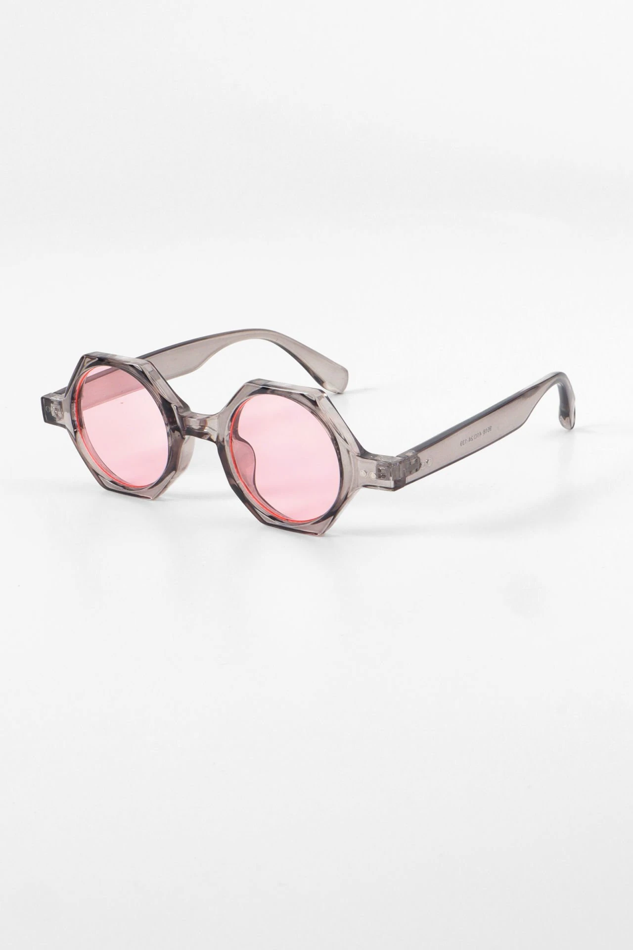 Altıgen Tasarım Güneş Gözlüğü - Gri Pembe