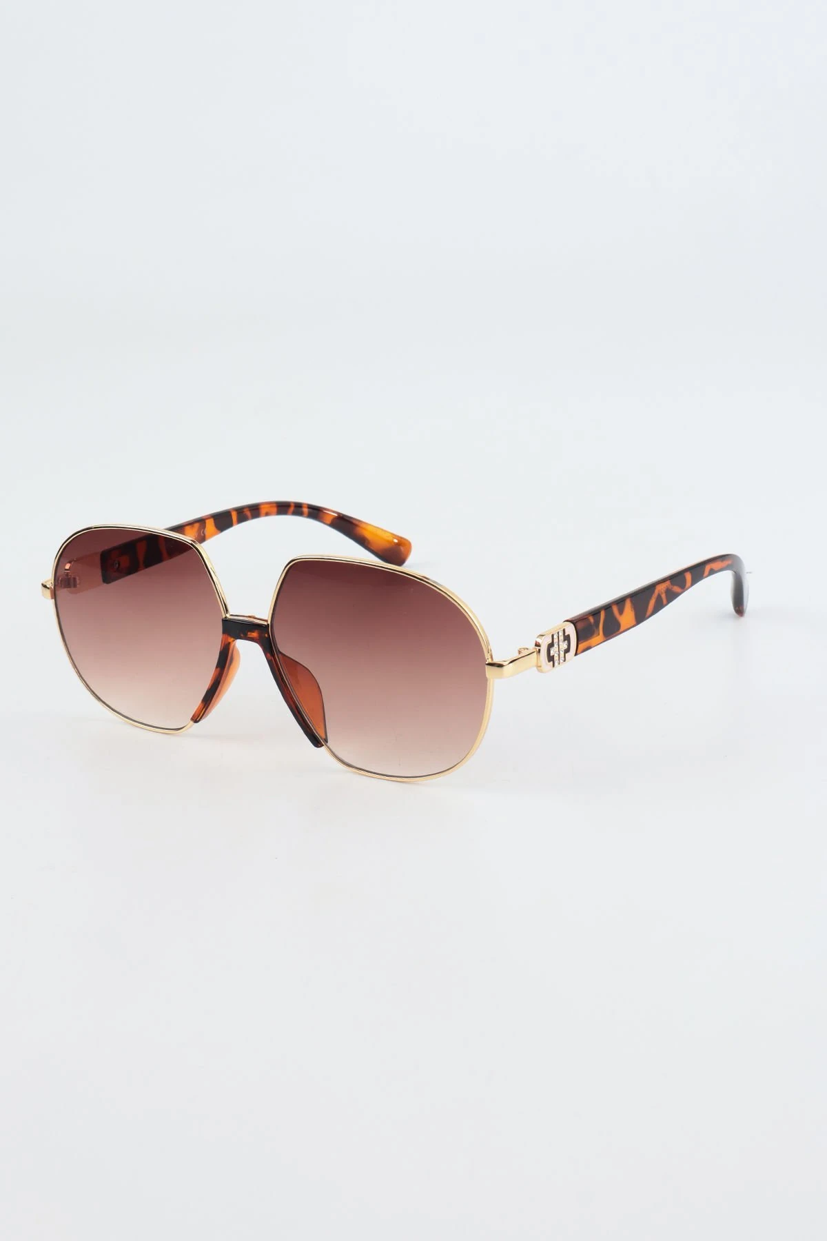 Cirus Oval Metal Güneş Gözlüğü - Leopar