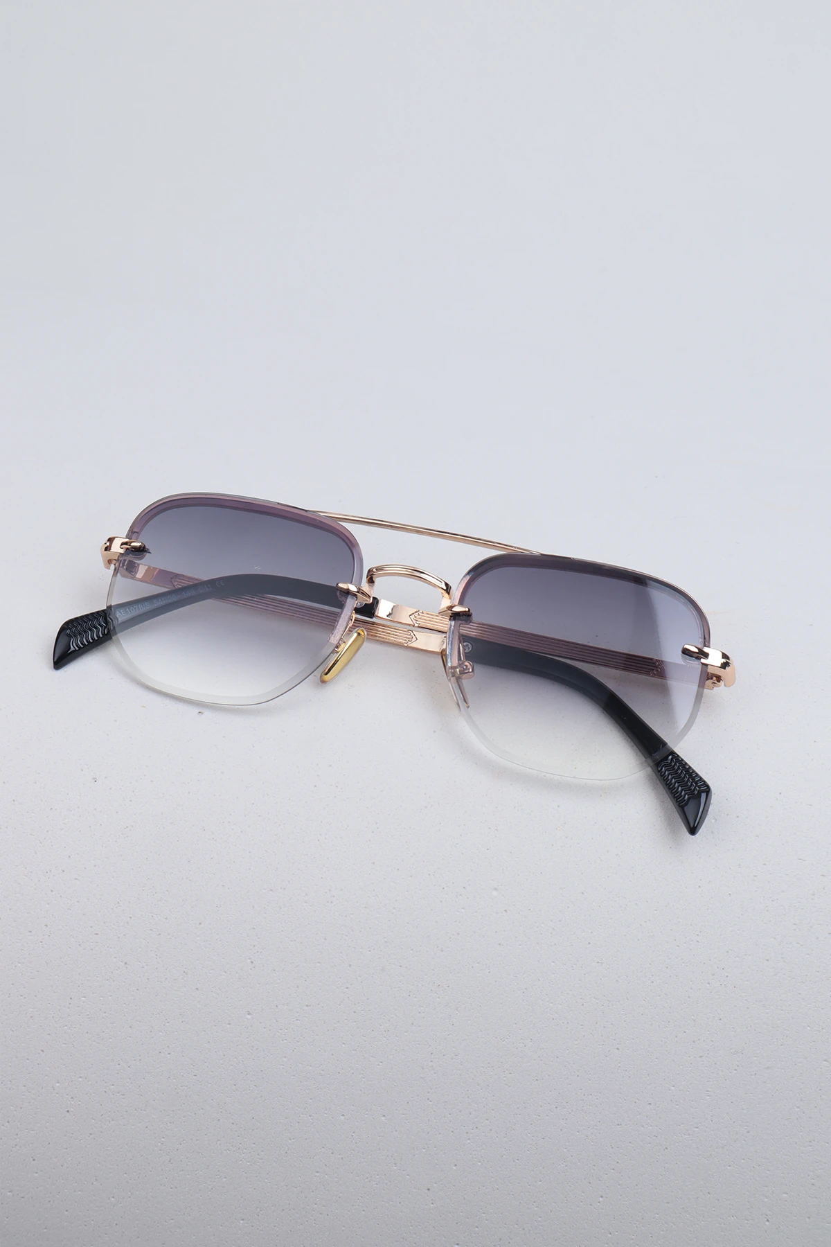 Reway Altıgen Çerçevesiz Tasarım Unisex Güneş Gözlüğü - Gri