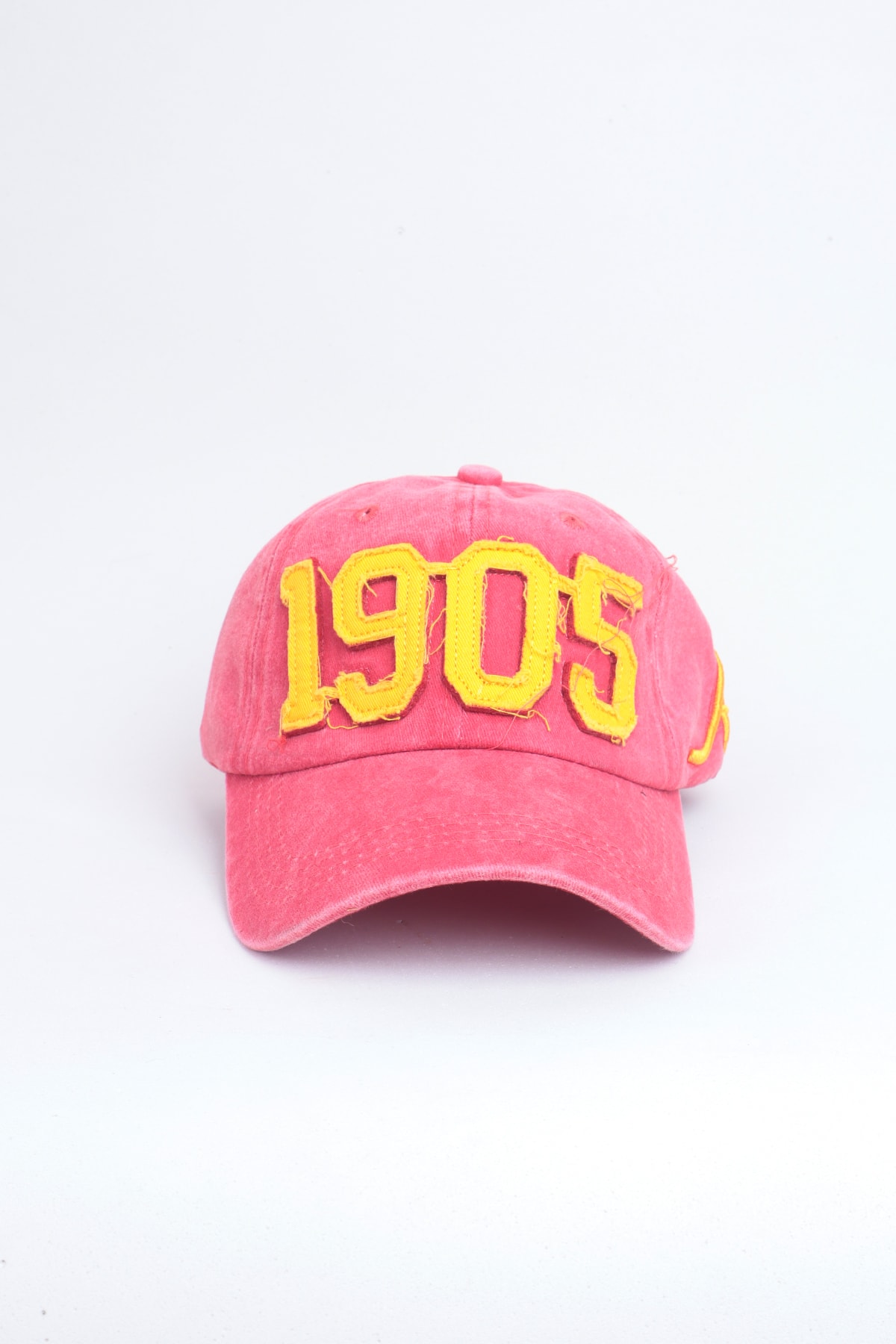 1905 Aslan Yazılı Eskitme Premium Unisex Şapka - Kırmızı