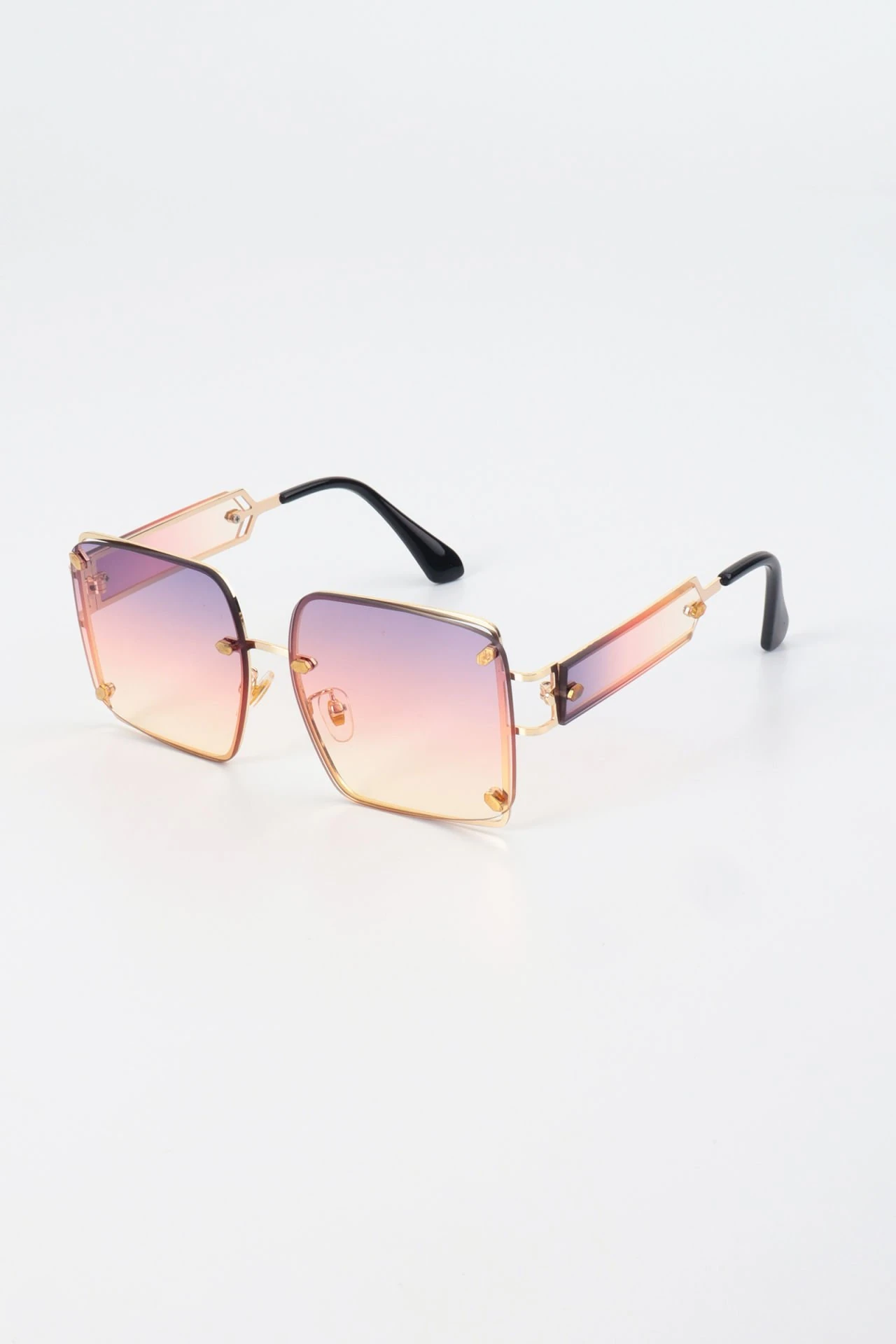 Yayex Metal Kare Güneş Gözlüğü - Pembe Mor