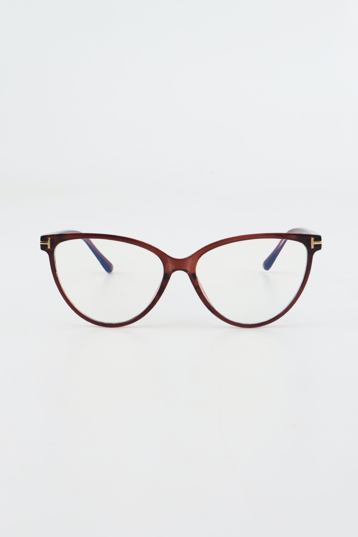 Tiox Cateye Kahverengi Çerçeve Mavi Işık Koruyucu Gözlük - Blue Block Lens