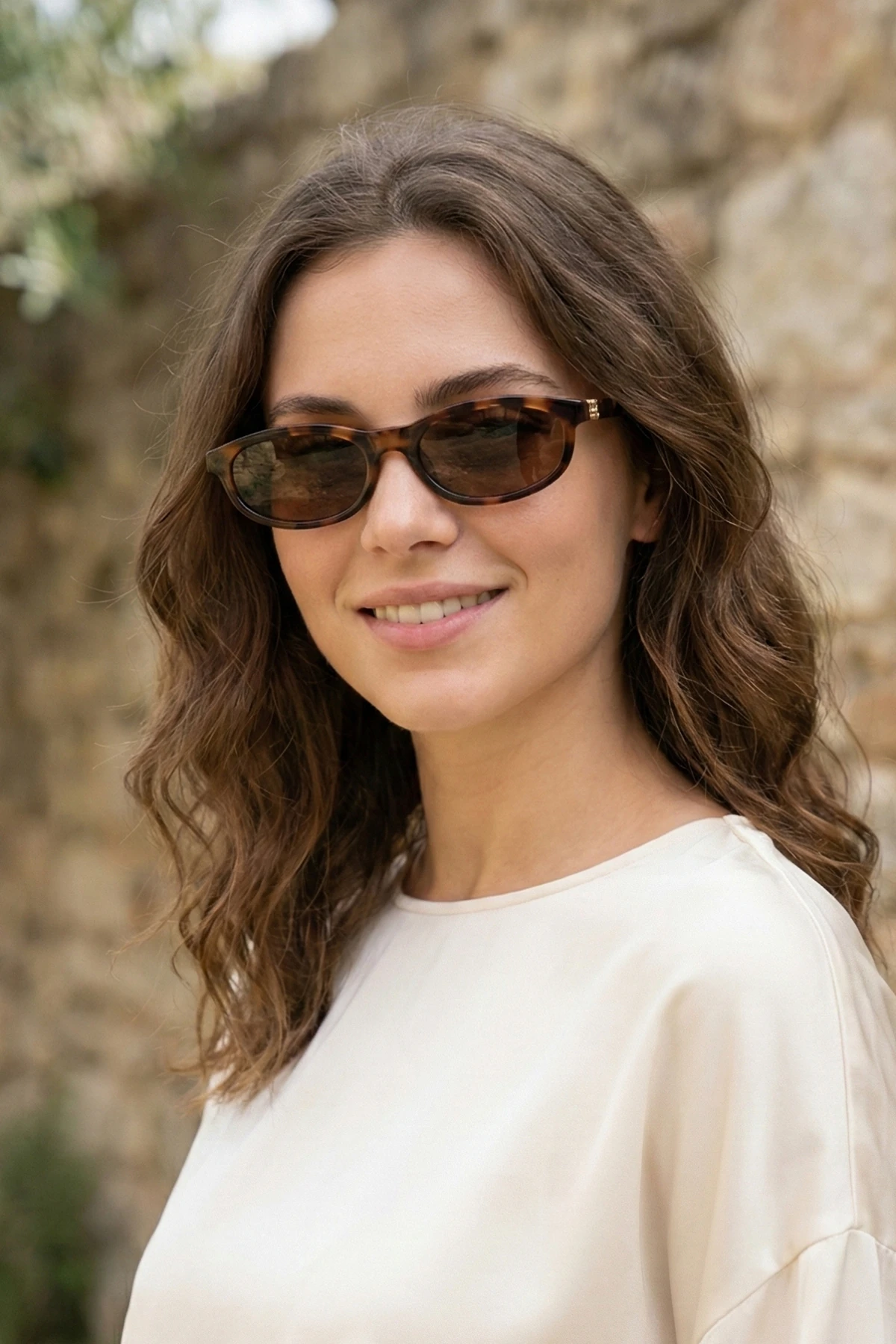 Melon Geometrik İnce Güneş Gözlüğü - Leopar