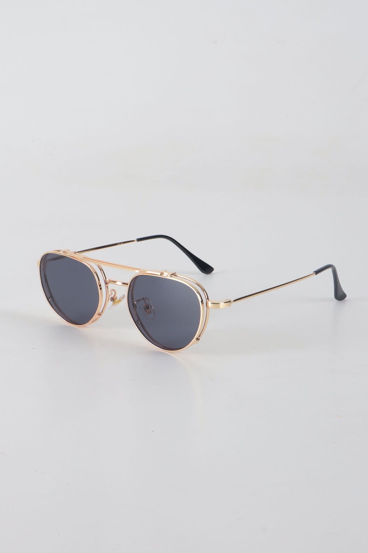 Miox Retro Oval Güneş Gözlüğü - Gold Siyah