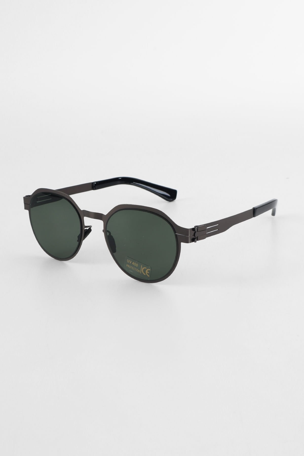 Trox Oval Metal Çerçeve Unisex Güneş Gözlüğü - Yeşil Cam