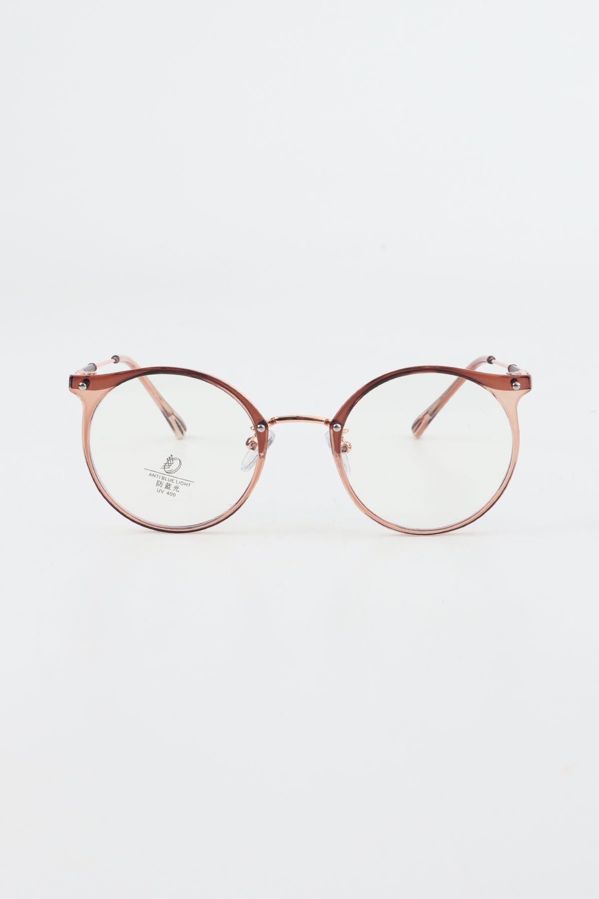 Teddy Yuvarlak Çerçeve Mavi Işık Koruyucu Gözlük - Blue Block Lens - Pembe