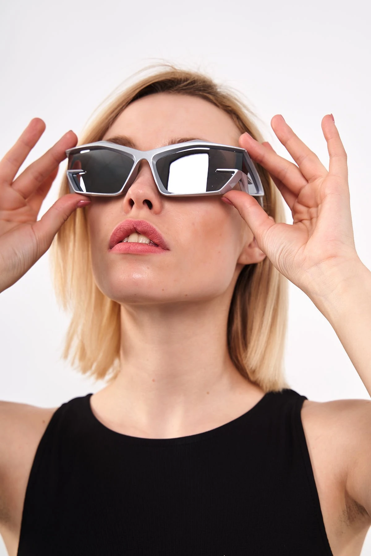 Matte Tasarım Spor Güneş Gözlüğü - Gri Aynalı