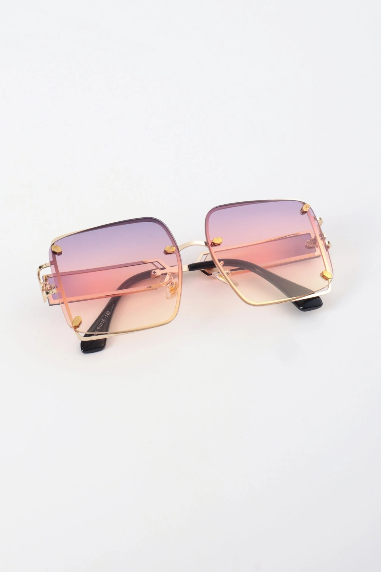 Yayex Metal Kare Güneş Gözlüğü - Pembe Mor