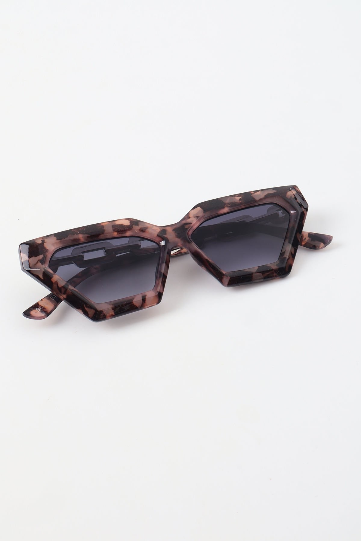 Tasha Metal Zincir Detaylı Cateye Güneş Gözlüğü - Gri Leopar
