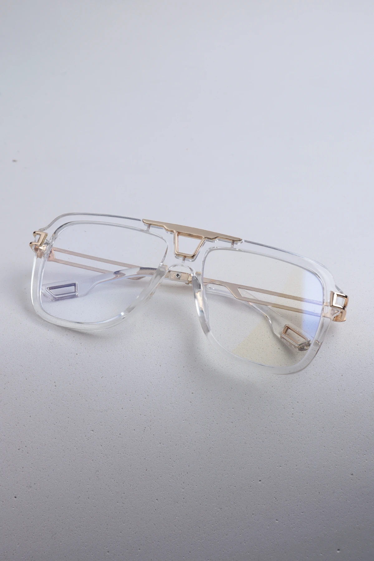 Geometrik Damla Şeffaf Güneş Gözlüğü - Mavi Işık koruyucu ekran gözlüğü