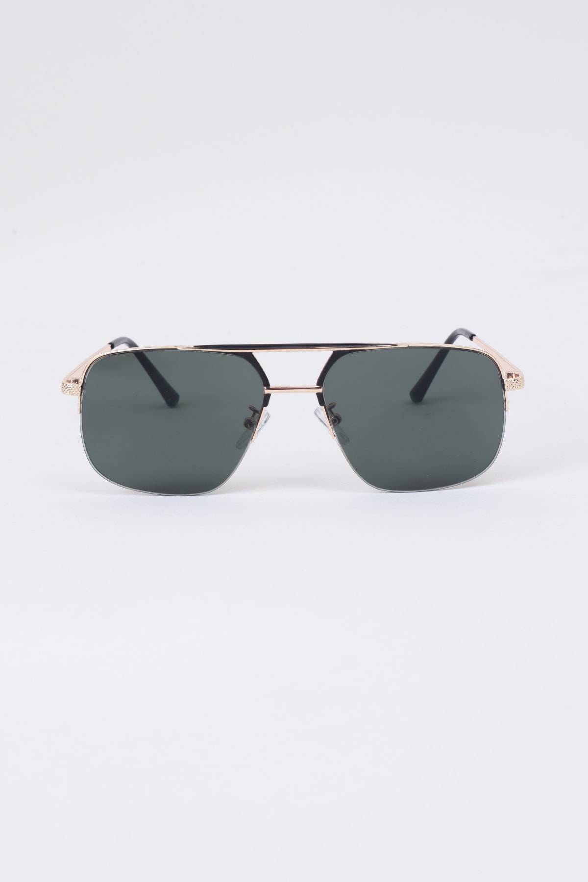 Metal Tasarım Unisex Güneş Gözlüğü - Gold Çerçeve Yeşil Cam