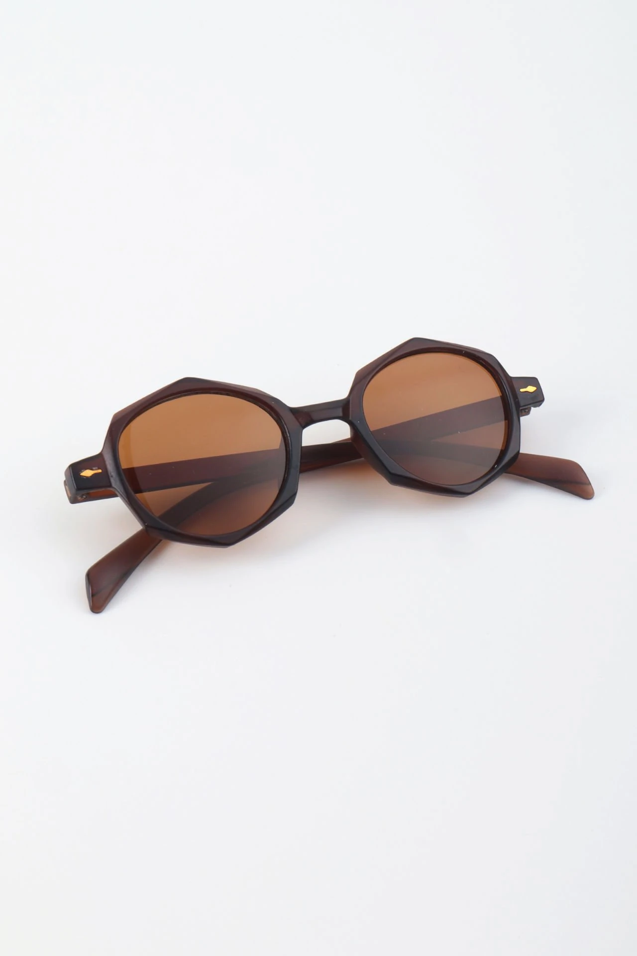 Yuli Kristal Kesim Kemik Güneş Gözlüğü - Kahverengi