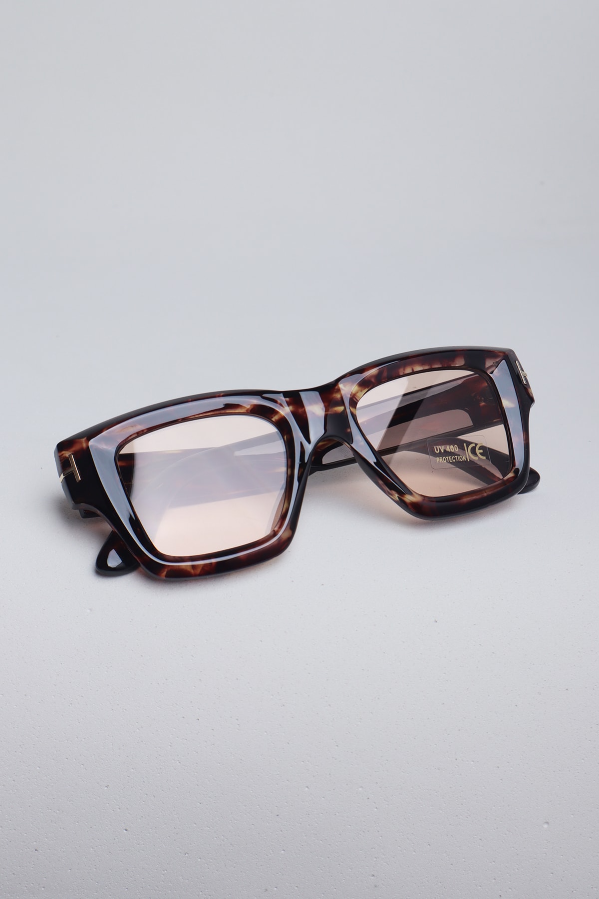 Toypo Kemik Tasarım Güneş Gözlüğü Leopar Çerçeve - Nude Cam