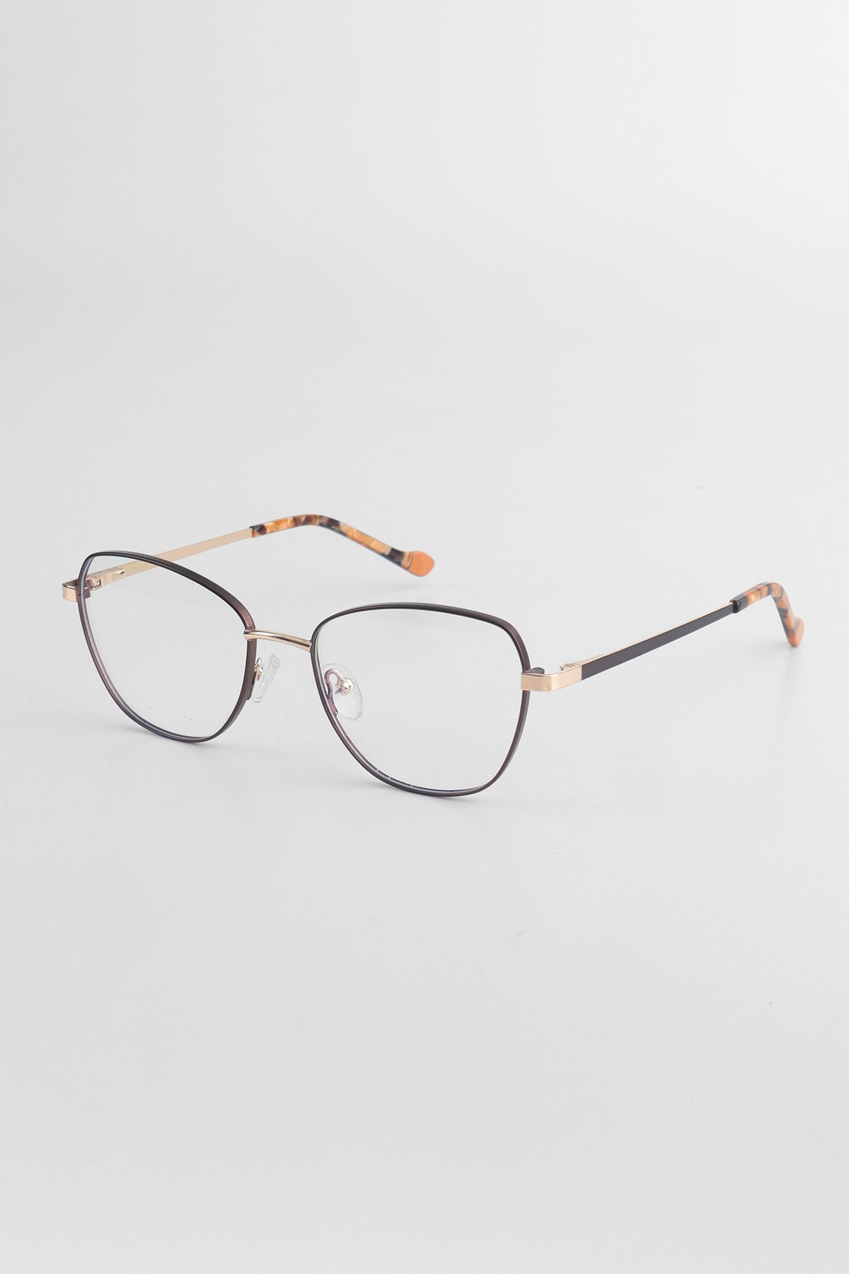 Cateye Çerçeve Mavi Işık Koruyucu Gözlük - Blue Block Lens - Kahverengi