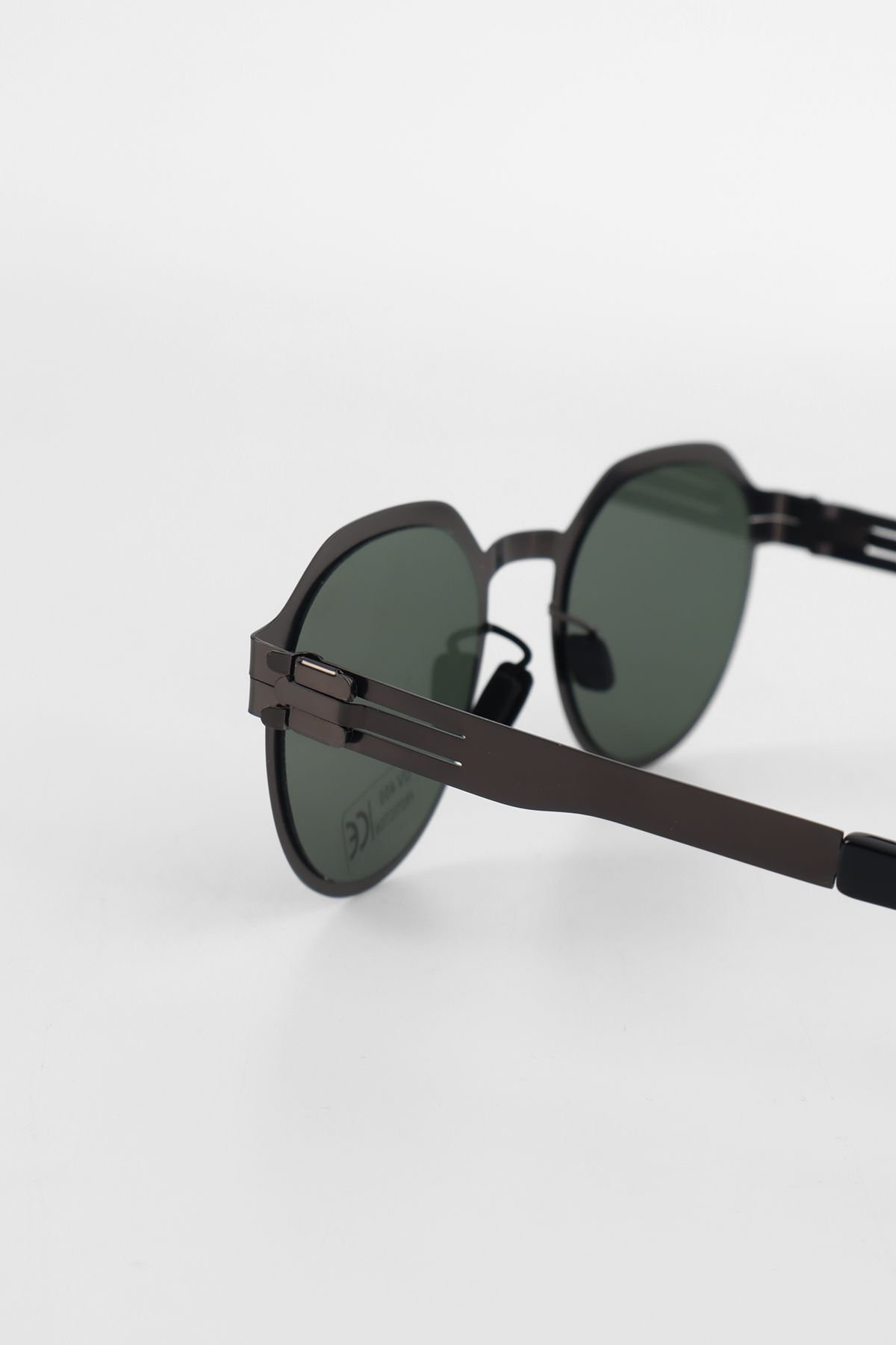Trox Oval Metal Çerçeve Unisex Güneş Gözlüğü - Yeşil Cam