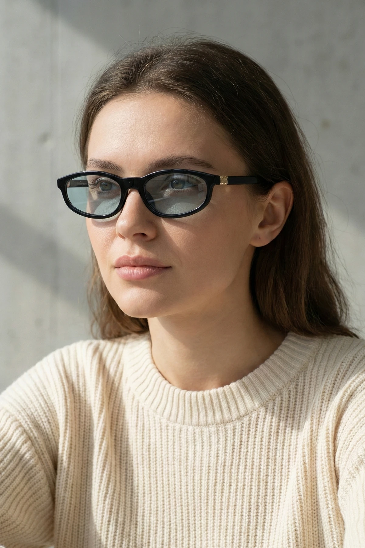 Melon Geometrik İnce Güneş Gözlüğü - Yeşil