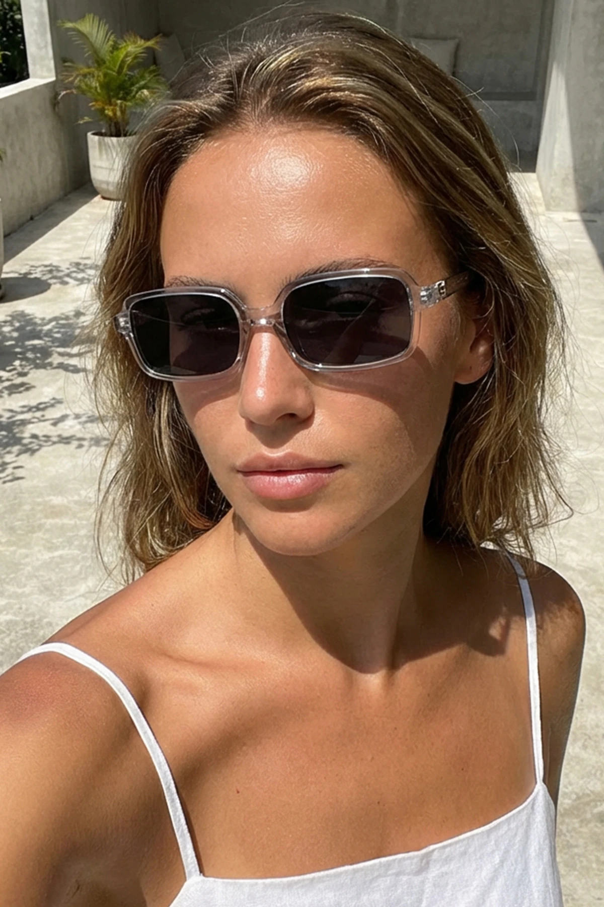 Mino Minimal Dikdörtgen Güneş Gözlüğü - Gri Siyah