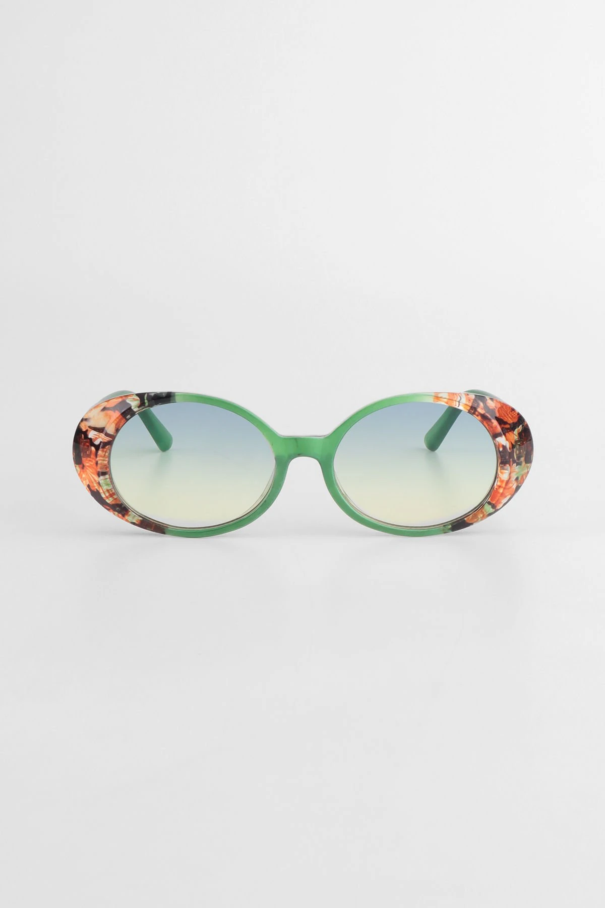 Lille Oval Güneş Gözlüğü - Desenli Yeşil