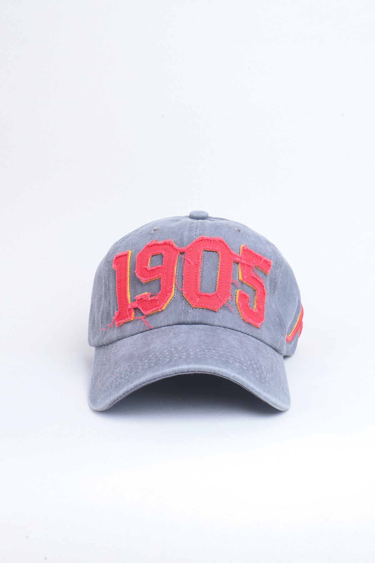 1905 Aslan Yazılı Eskitme Premium Unisex Şapka - Gri