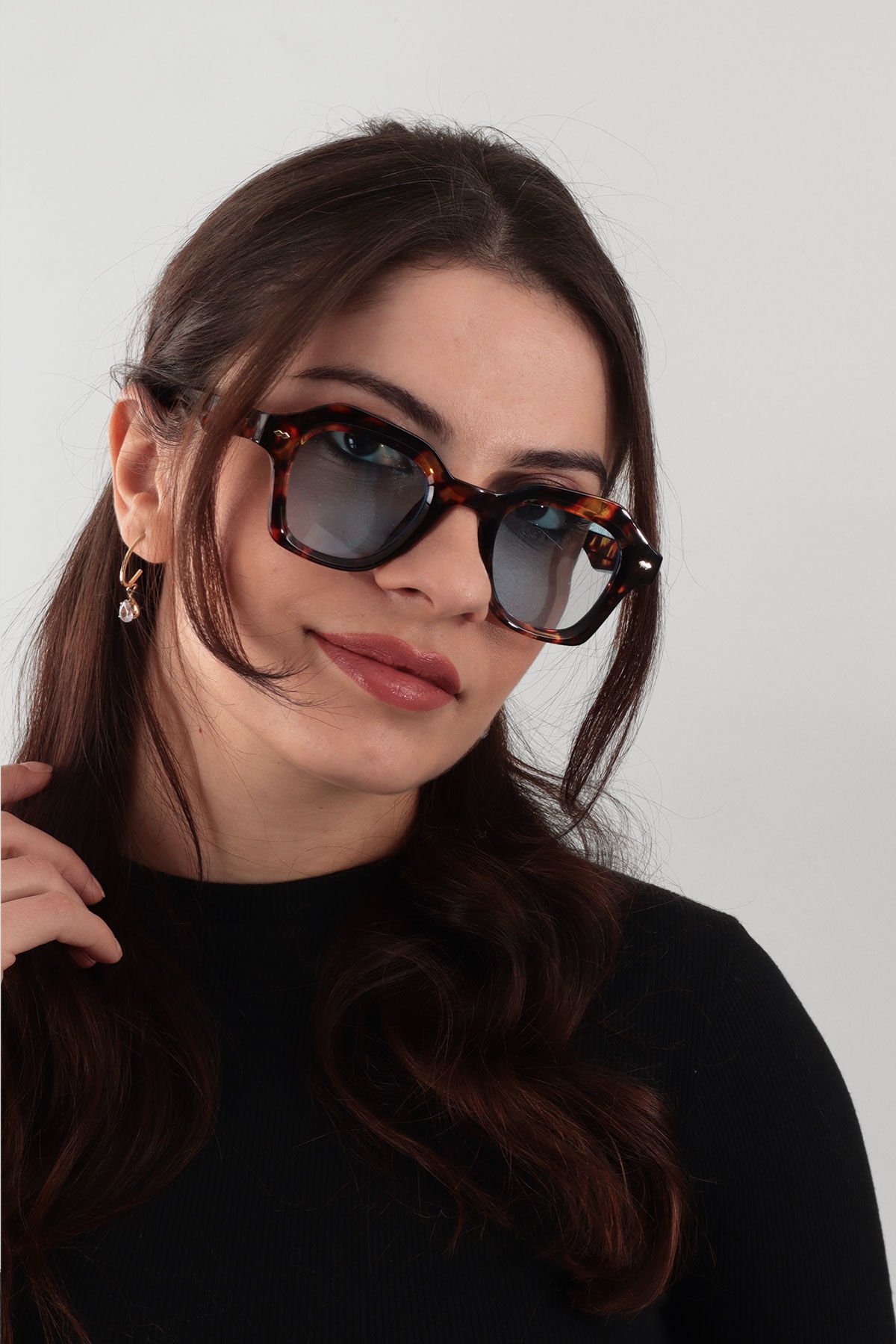 Bulls Kemik Tasarım Güneş Gözlüğü - Leopar Mavi