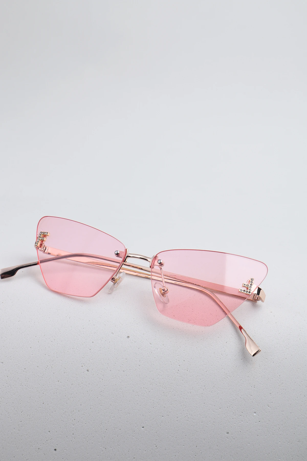 Solvix Cateye Çerçevesiz Tasarım Kadın Güneş Gözlüğü - Pembe