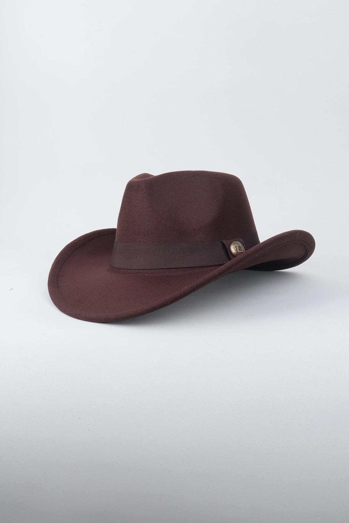 Kahverengi Kovboy Fötr Şapka