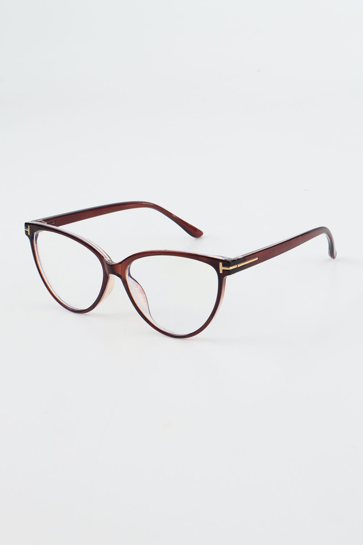 Tiox Cateye Kahverengi Çerçeve Mavi Işık Koruyucu Gözlük - Blue Block Lens