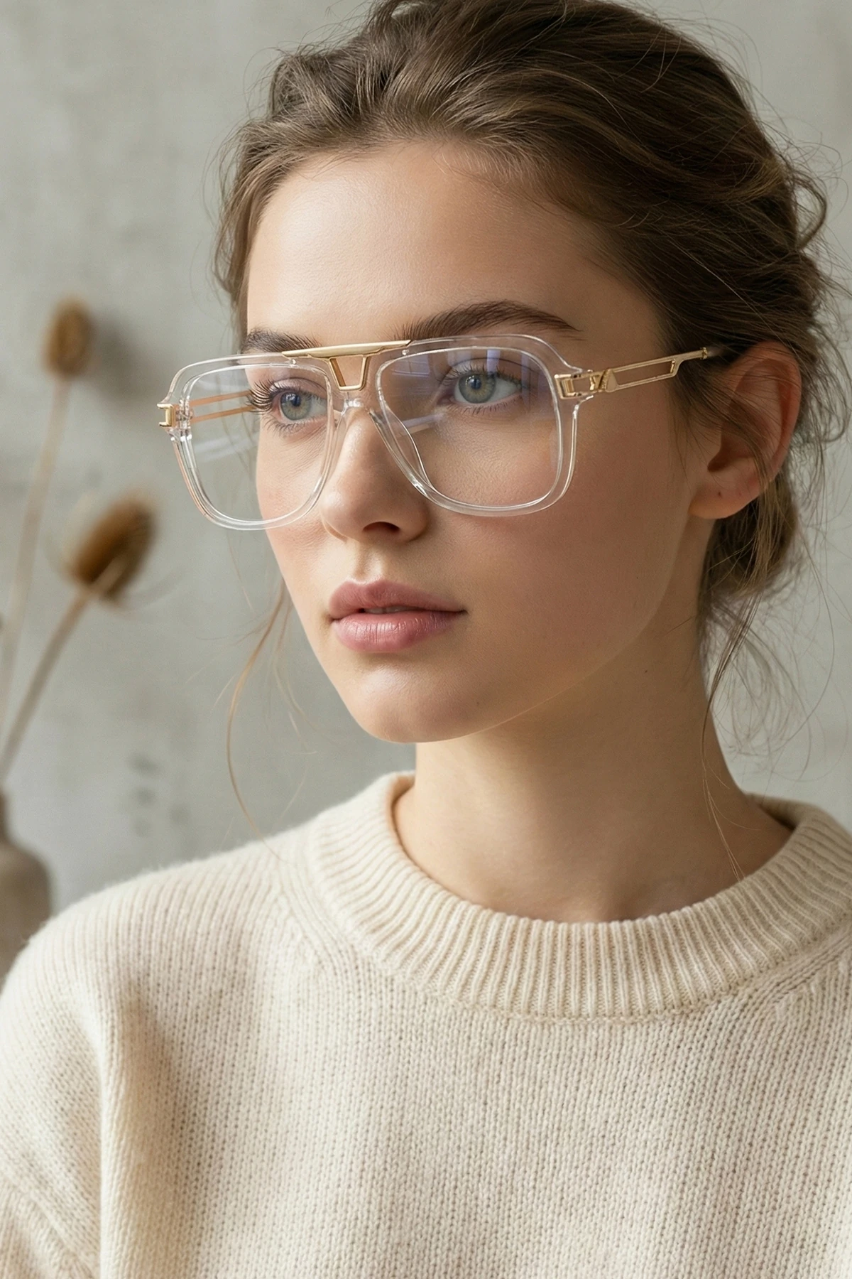 Geometrik Damla Şeffaf Güneş Gözlüğü - Mavi Işık koruyucu ekran gözlüğü