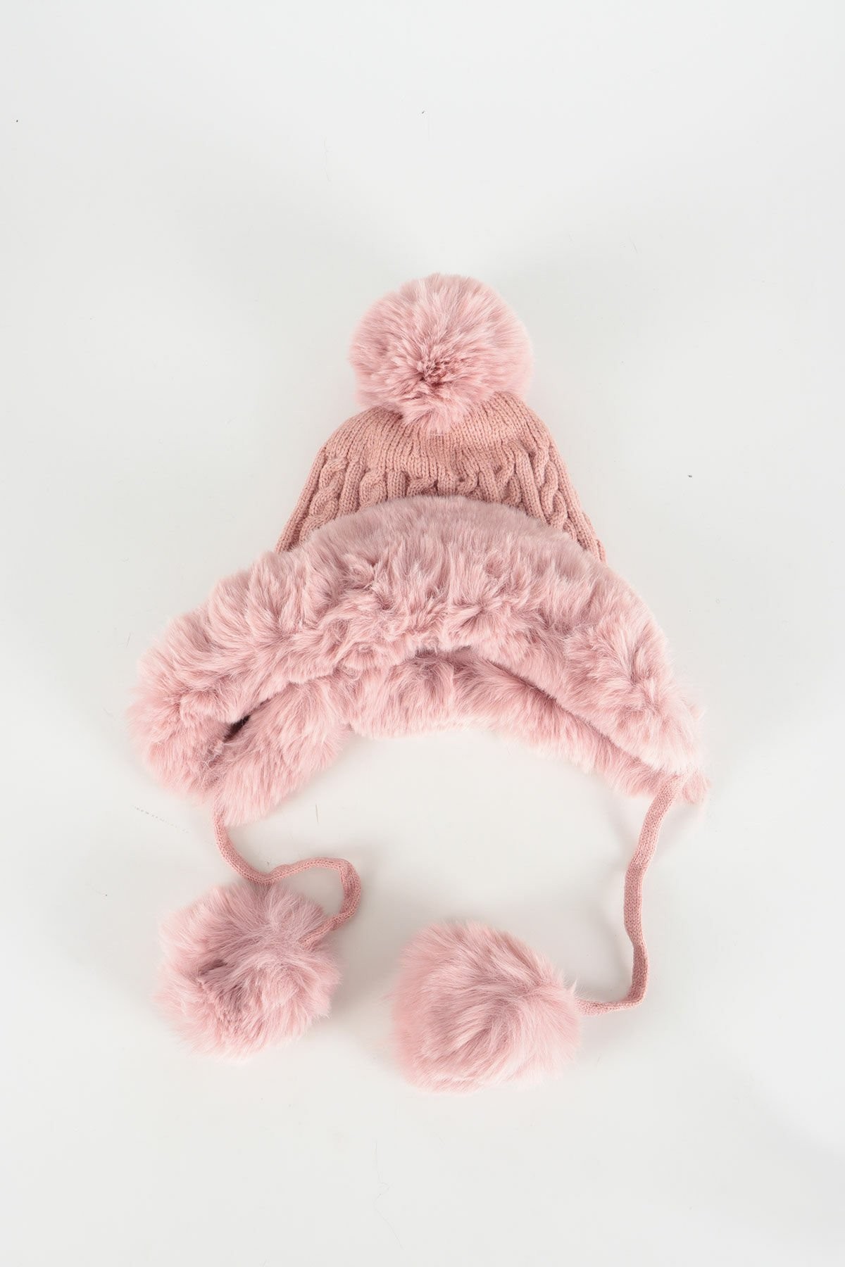 Peluş Kürk Detaylı Şapka - Pembe