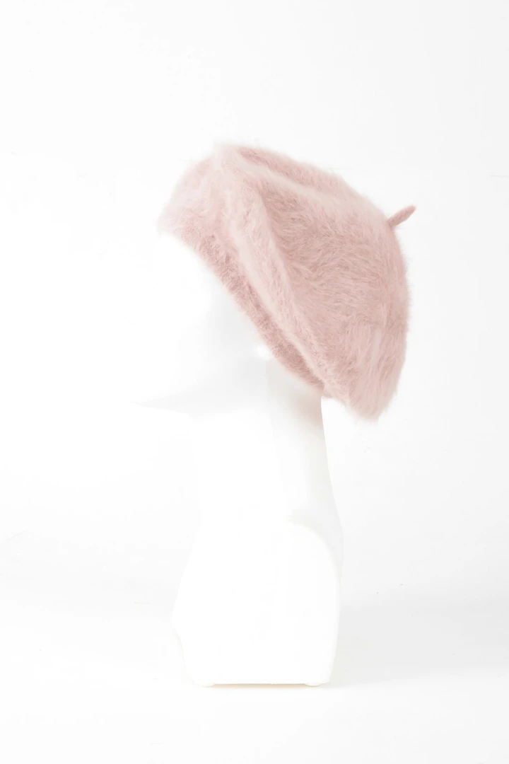 Kürk Peluş Fransız Ressam Beresi - Somon