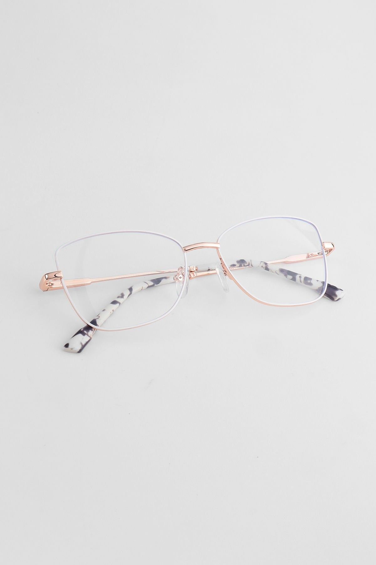 Cateye Çerçeve Mavi Işık Koruyucu Gözlük - Blue Block Lens - Beyaz