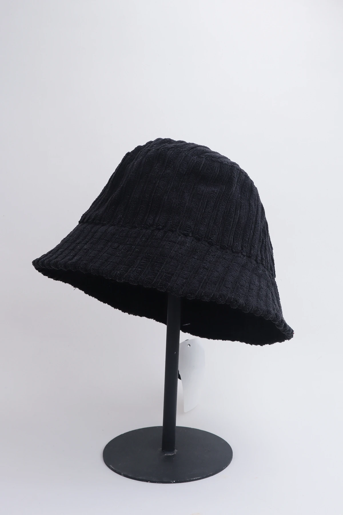 Kadife Siyah Bucket Kova Şapka