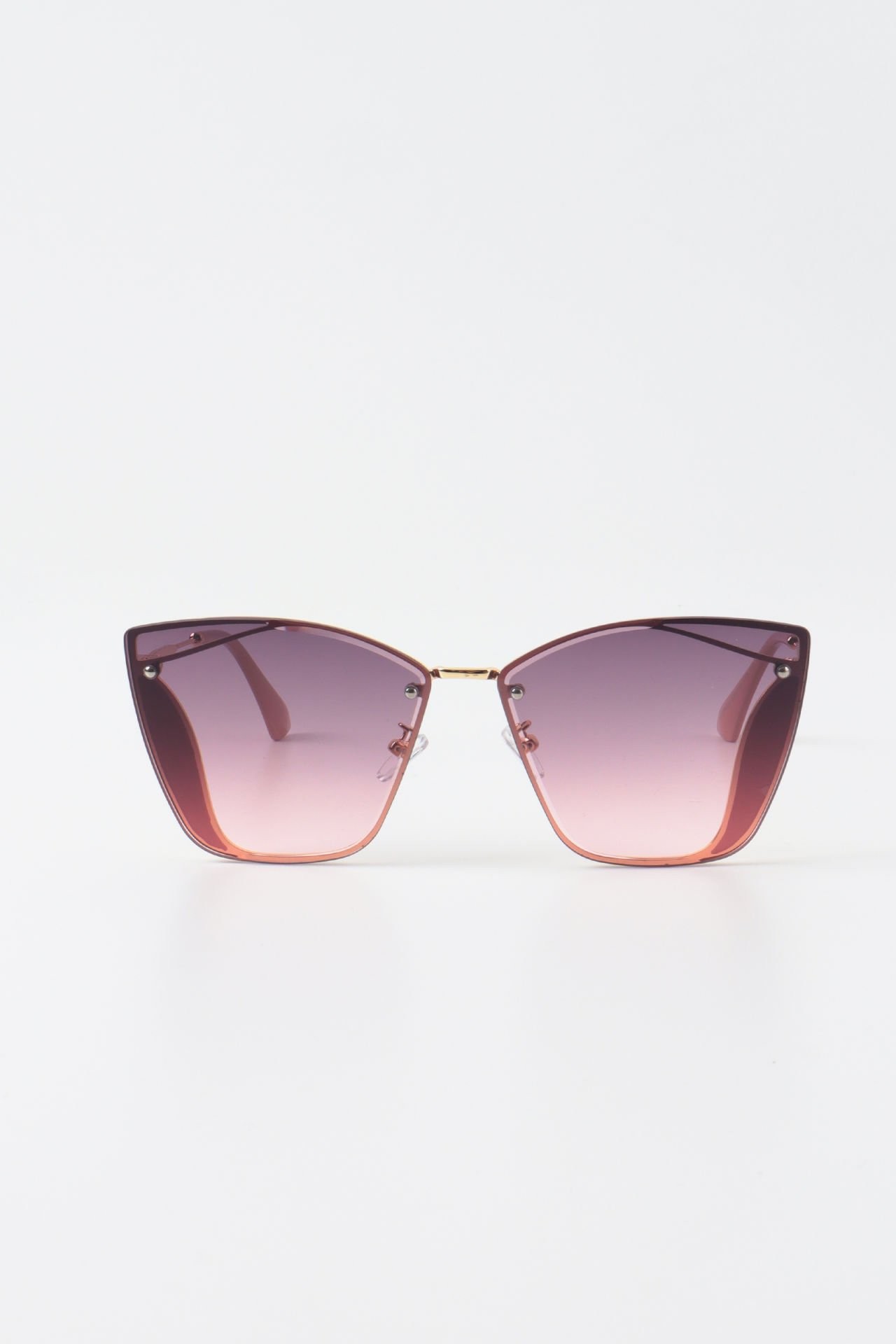 Metal Geometrik Cateye Güneş Gözlüğü - Lila