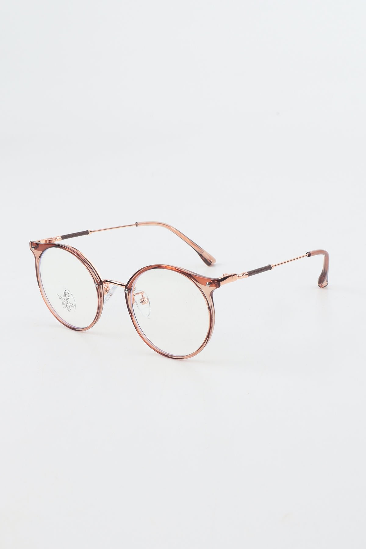 Teddy Yuvarlak Çerçeve Mavi Işık Koruyucu Gözlük - Blue Block Lens - Pembe