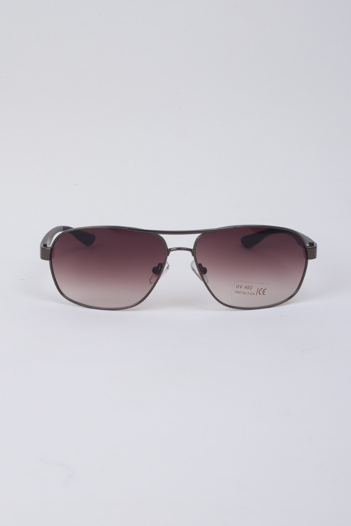 Vintage Damla Metal Tasarım Unisex Güneş Gözlüğü - Kahverengi Cam