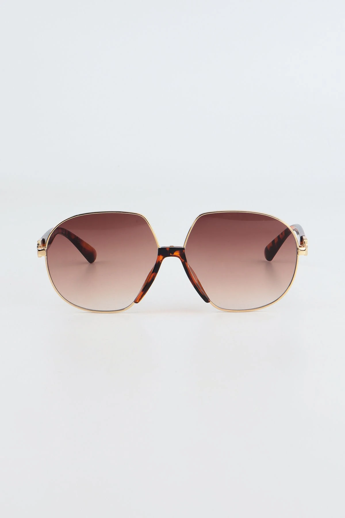 Cirus Oval Metal Güneş Gözlüğü - Leopar