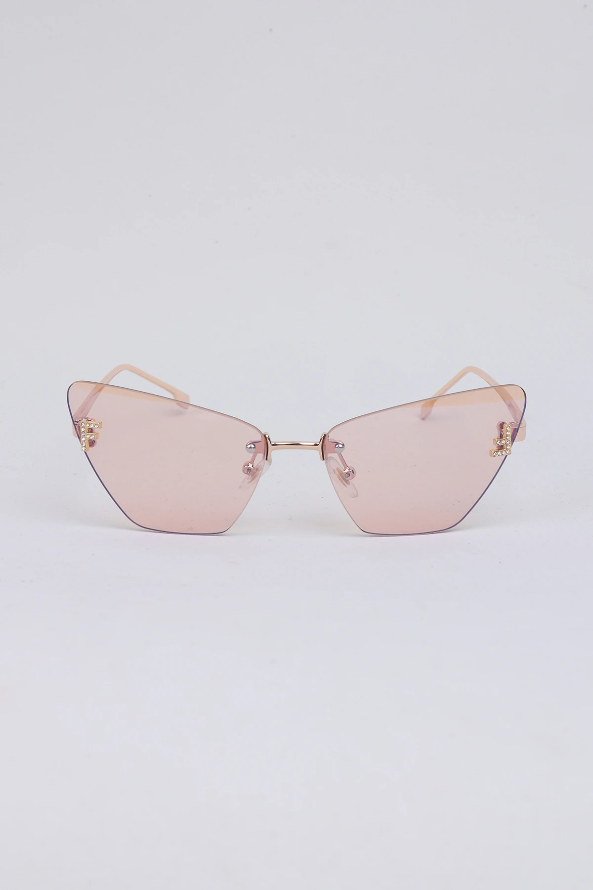 Solvix Cateye Çerçevesiz Tasarım Kadın Güneş Gözlüğü - Nude