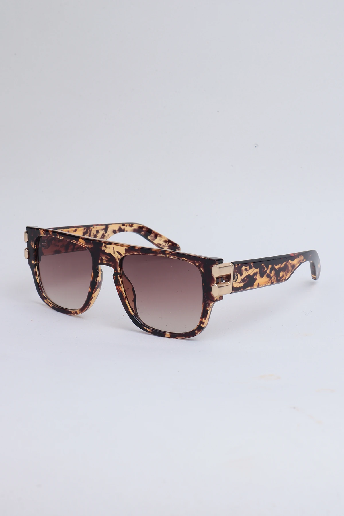 Twente Kemik Dikdörtgen Güneş Gözlüğü - Leopar