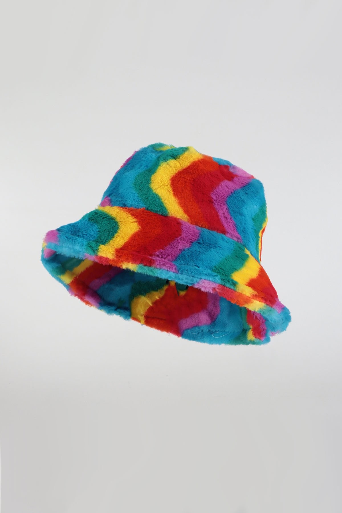 Peluş Bucket Yuvarlak Şapka - Renkli