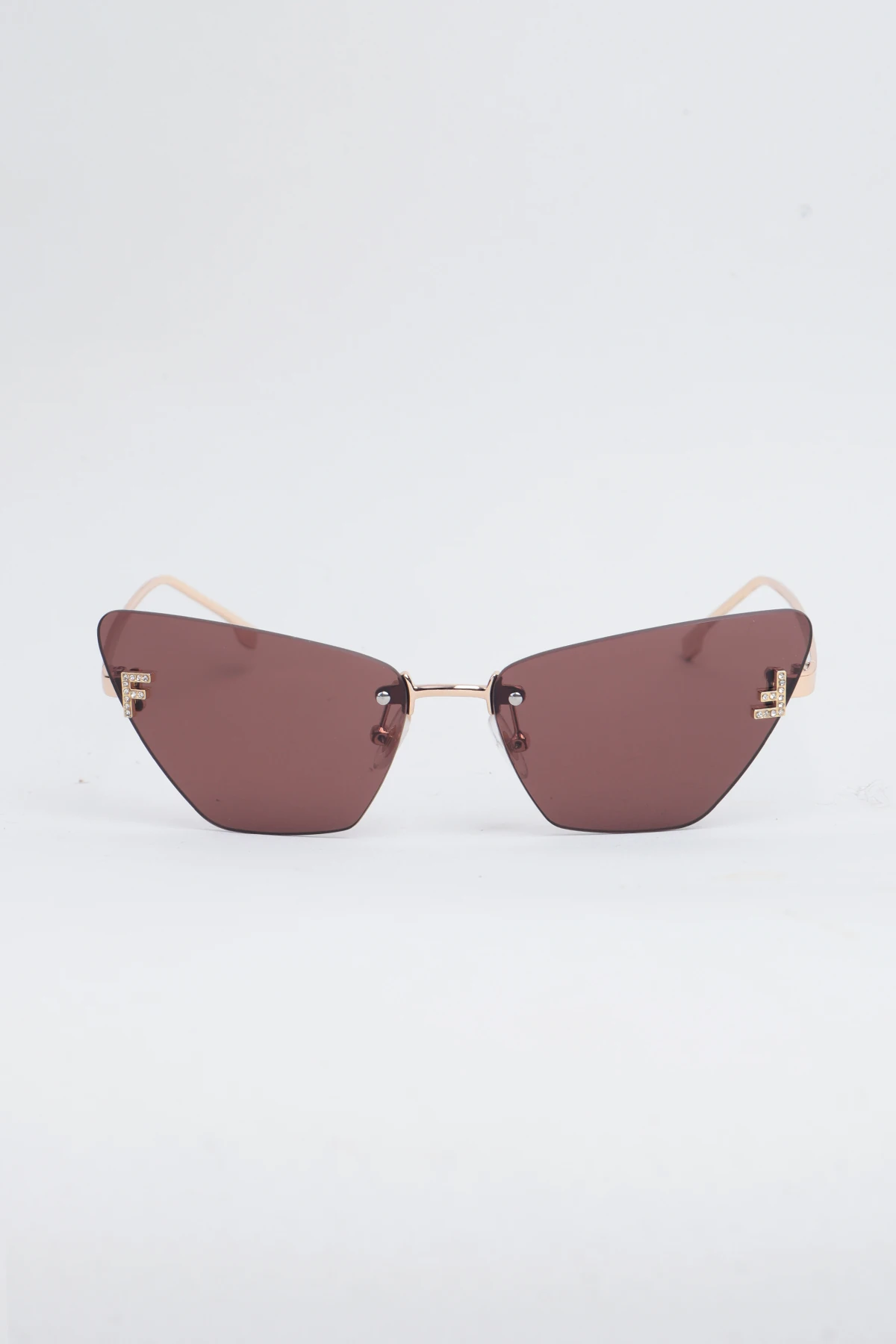 Solvix Cateye Çerçevesiz Tasarım Kadın Güneş Gözlüğü - Kahve