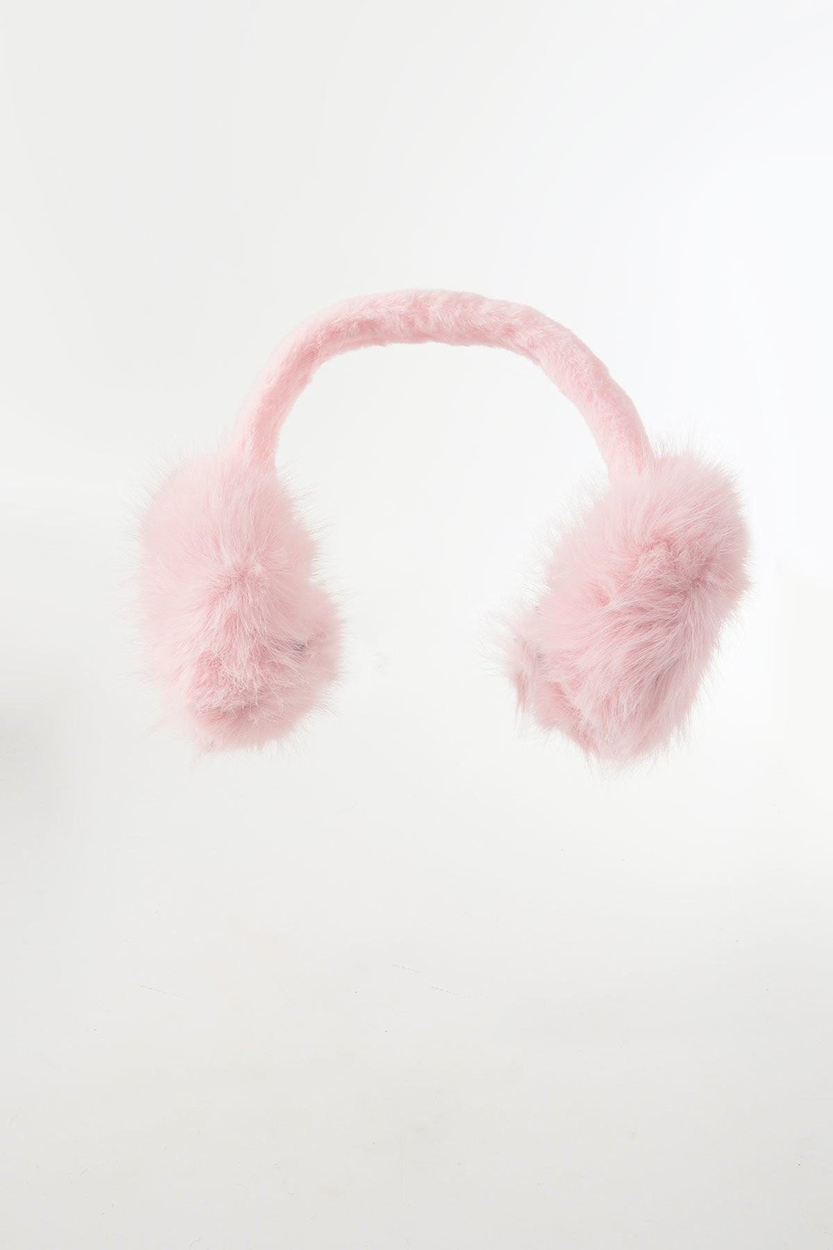 Pembe Kürk Peluş Kulaklık - Kadın