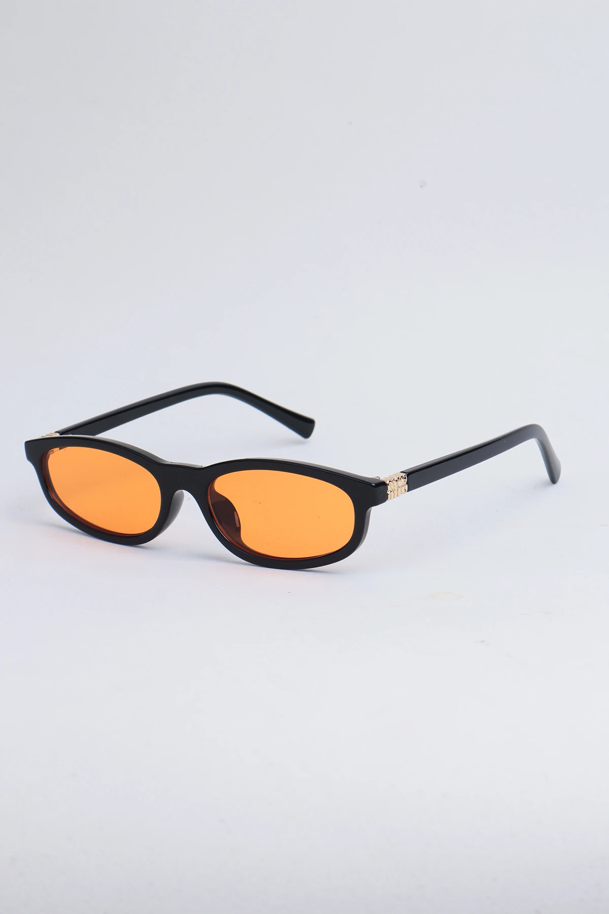 Melon Geometrik İnce Güneş Gözlüğü - Turuncu